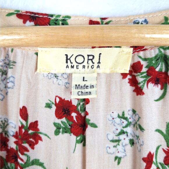 Womens Top Large Spring Floral Boho Crochet Cottage Feminine Bloomcore Peasant - Picture 2 of 6